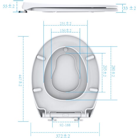 TODOT Abattant WC Familial avec Veilleuse LED et Siège Enfant Magnétique, Cuvette Toilette Lumineux avec Frein de Chute et Charnière Réglable, Lunette de Toilette Forme O en Polyéthylène pour Adultes 