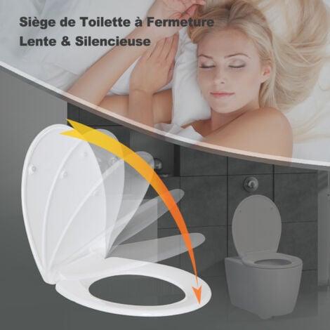 TODOT Abattant WC Blanc Duroplast Thermoplastique Déclipsable