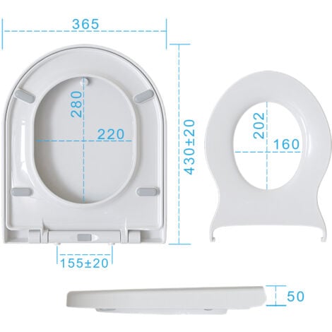TODOT Abattant WC Familial Forme D avec Siège Enfant Magnétique Frein de Chute Charnière Réglable pour Adultes et Enfants Démontage Rapide