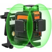 TODOT Niveau Laser 3 x 360 °, Lignes Verticales de 2 x 360 ° et Ligne Horizontale à 360 °, Laser Cross Vert 40 m SC-L08