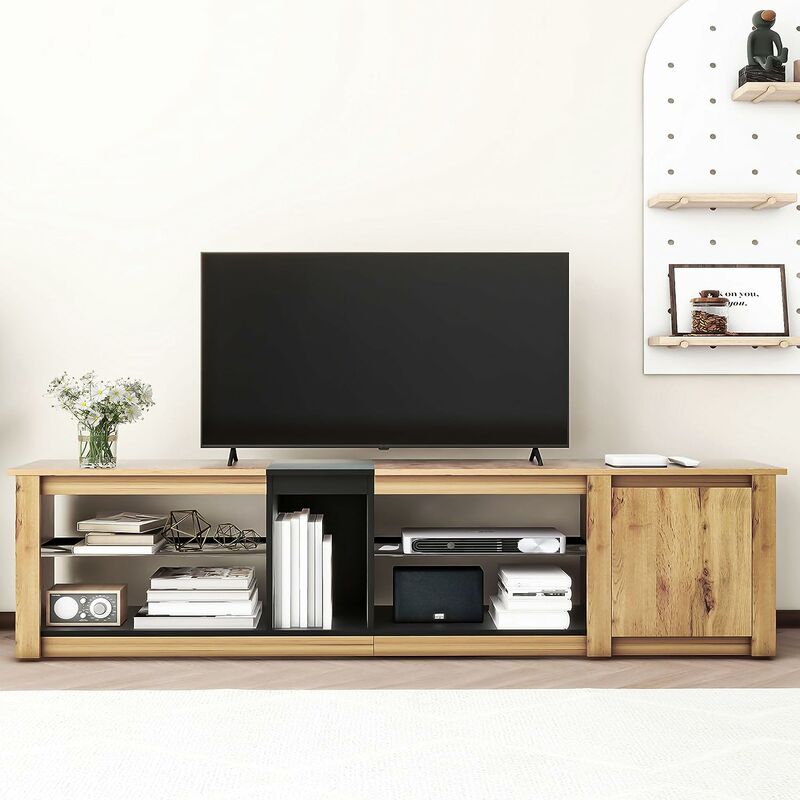 HOOSENG TV Stand, Industrial TV Cabinet Modern TV Table with