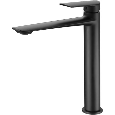 IMEX Miscelatore monocomando per lavabo in ottone e zama nero opaco con cartuccia ceramica Ø35mm e tubi flessibili serie URAL modello Imex-BDG040-3NG (1/3)