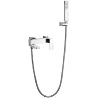 IMEX kit vascadoccia serie Suecia cromata corpo in ottone e zama tubo flessibile metallo 180 cm supporto doccia ABS maniglia doccia cartuccia ceramica Ø35 mm – Modello Imex-BDC032-7