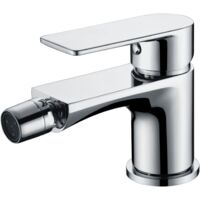 IMEX Miscelatore bidet cromato in ottone e zama con cartuccia ceramica Ø35mm apertura a freddo e tubi flessibili inclusi Serie Saona modello Imex-BDO020-2