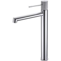 IMEX Serie LINE Hocharmatur für Waschbecken aus verchromtem Messing 26 mm Keramikkartusche flexibler Anschluss 3-8 Höhe 322 mm Ausladung 173 mm – Modell BDD038-3
