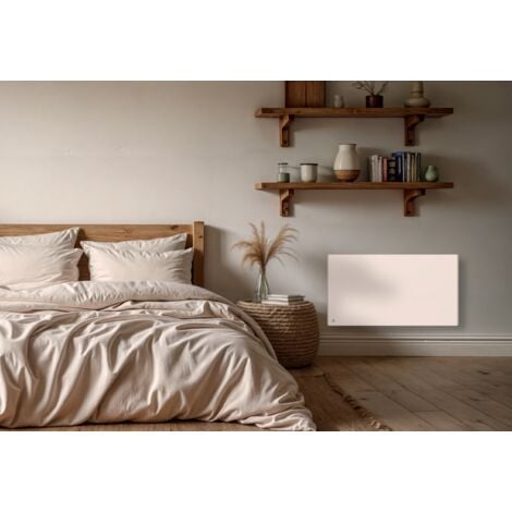 Radiateur électrique fixe à inertie sèche fonte+film 1500W Bestherm EOLE horizontal blanc