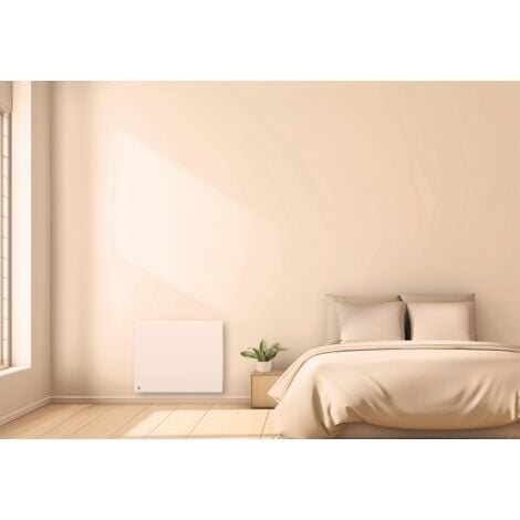 Radiateur électrique fixe connecté WIFI à inertie sèche céramique 1000W Bestherm ILLO CONNECT horizontal blanc