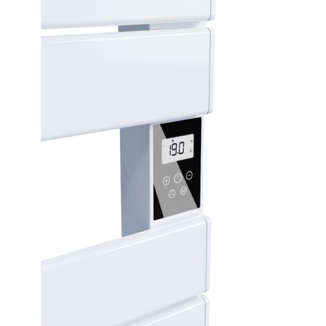 Sèche-serviette électrique sans fluide avec soufflerie 500W+1000W H.108,4xL60cm Bestherm HANAE blanc
