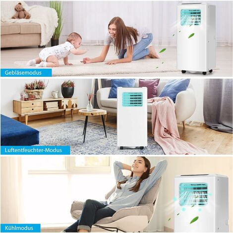 RELAX4LIFE 3 in 1 Mobile Klimaanlage, Luftkuehler & Ventilator &  Luftentfeuchter, 9000BTU Klimageraet Tragbar, Air Conditioner