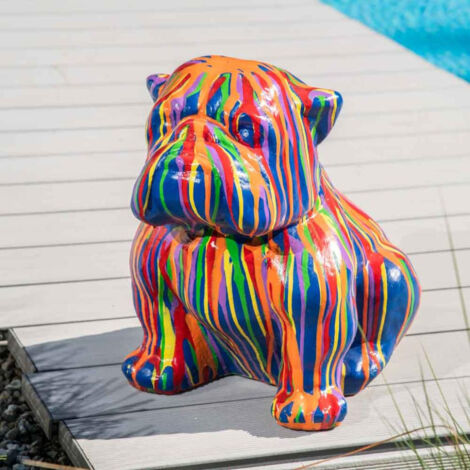 Estatua jardí­n deco moderno bulldog trash 40cm