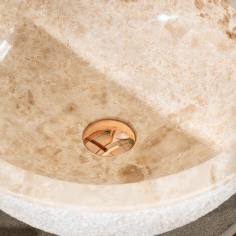 Lavabo Estrómboli encimera de mármol crema 40 cm