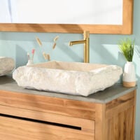 wanda collection Lavabo sobre encimera 70cm rect/ángulo de Piedra m/ármol Cosy Gris