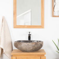 Lavabo sobre encimera de piedra natural cuarto de baño piedra 30 cm