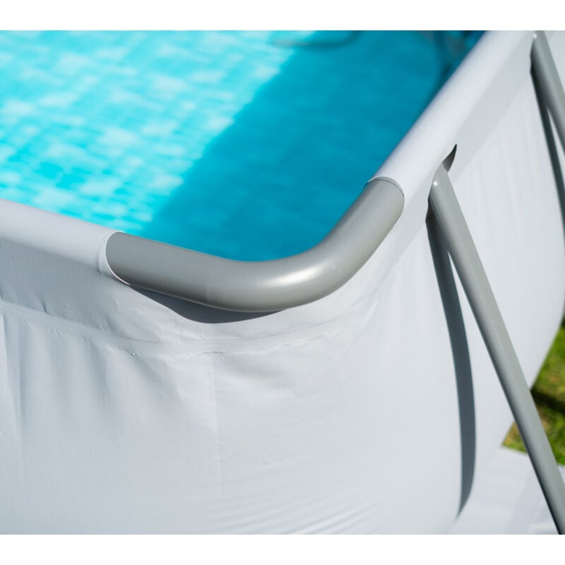 PolyGroup Piscine à cadre métallique Premium Set de bassin gris