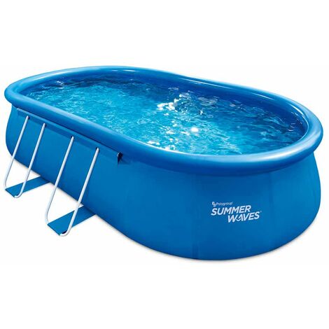Summer Waves – Piscine gonflable ovale 549x305x107 cm – Capacité 10.978 litres – Bâche PVC 3 couches – Montage rapide en quelques minutes