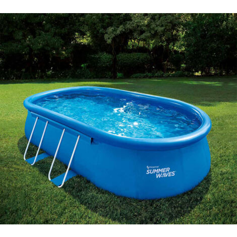 Summer Waves Piscine Gonflable Ronde 3D Familiale 2,44 M X 76 Cm - Avec 2 Lunettes De Natation