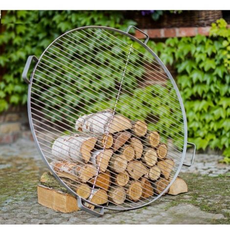 Grille de barbecue pour braséro 60 cm en acier inoxydable – Épaisseur 4 mm – Poignées soudées – 111284