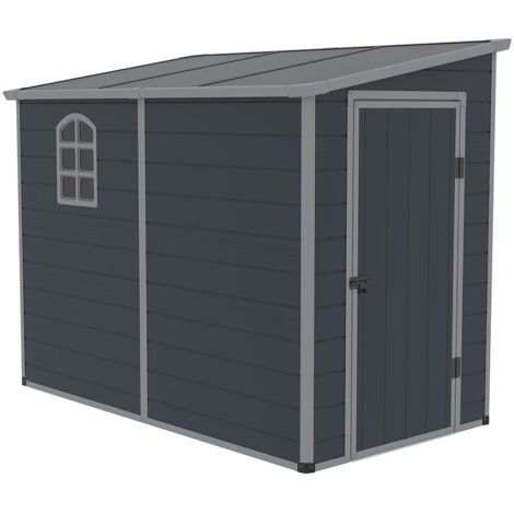Abri de jardin en plastique adossé 1,5 x 2,5 m – Panneaux en polypropylène résistants aux intempéries – Système de montage coulissant – Westmann (1/5)