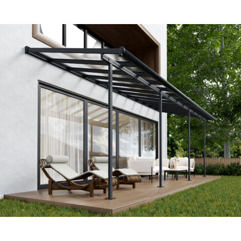 Palram – Abri de terrasse aluminium Sierra 228x671x300 cm – Structure inoxydable – Protection UV 100% – Montage sans vis pour éviter fuites
