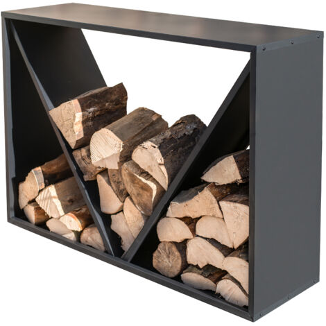 Westmann acier Étagère pour bois de chauffage  Noir  115x35x80 cm (1/5)