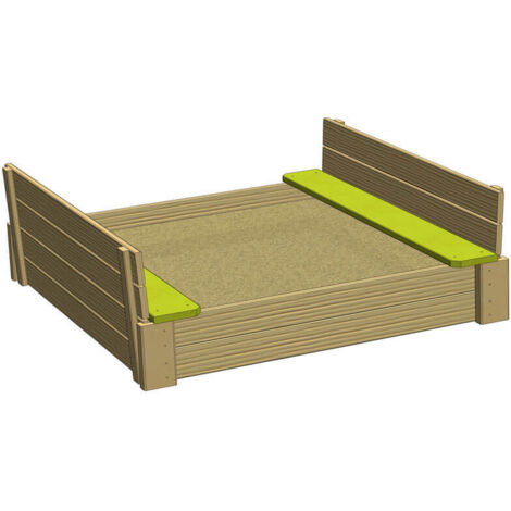 Wendi Toys Bac à sable en bois Souris  avec couvercle  Naturel  117x117x39 cm (1/5)