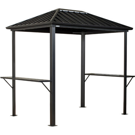 Sojag – Pavillon de barbecue en métal Dakota – Aluminium inoxydable – Toit en acier galvanisé – 178x243x246 cm – Utilisation extérieure toute l'année (1/5)