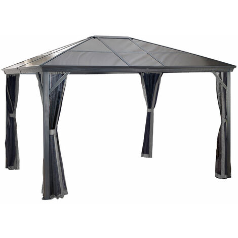 Sojag Aluminium Pavillon Verona 1014 incl. moustiquaire Anthracite 298x423x261 cm (1/5)