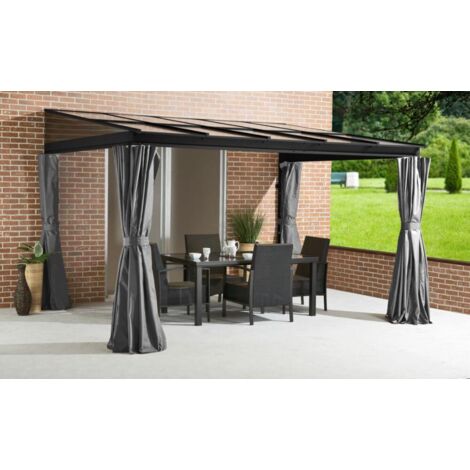 Sojag – Abri de terrasse en aluminium St. Barth 10x12 – Couleur anthracite – Panneaux de toit double paroi 8 mm – Charge neige 125kg/m² (1/5)