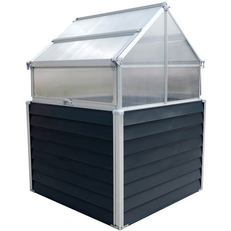 Westmann Métal Lit surélevé avec serre Store & Grow Anthracite 120x120x169 cm
