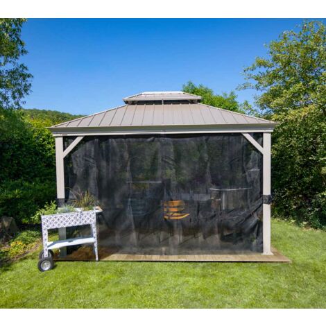 Sojag Pavillon aluminium Messina 1012 incl. moustiquaire  Champagne  298x363x292 cm (1/5)