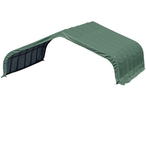 ShelterLogic Feuilles Tente de pâturage Garage de tente Run-In-Shed  Vert  730x670x380 cm