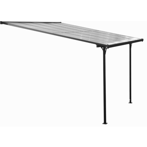 Westmann – Abri de terrasse en aluminium noir 300x313x270 cm – Cadre en aluminium revêtu – Résistance à la neige 100 kg/m² – Panneaux à double paroi 6 mm