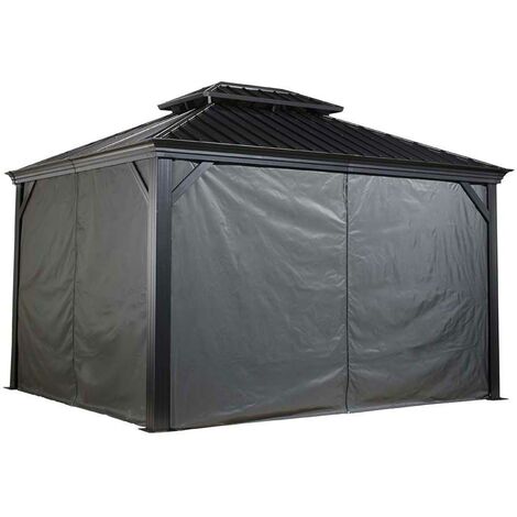 Sojag Rideaux avec clips pour pavillon Mykonos Messina 1216 Gris (1/5)