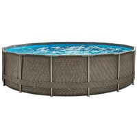 Summer Waves – Piscine hors sol ronde 457x107 cm – Accessoires inclus – Construction robuste en acier – Liner PVC/polyester 3 couches – Capacité 15.297 litres