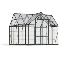 Palram – Serre de jardin polycarbonate 306x361x270 cm – Cadre aluminium – Panneaux résistants aux UV – 90% transmission lumière – 2 fenêtres d'aération