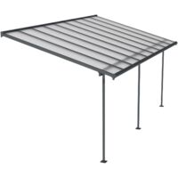 Palram – Abri de terrasse aluminium Sierra 299x555x305 cm – Résistant aux UV – Charge neige 100 kg/m² – Installation flexible et rapide