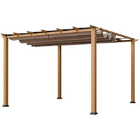 Paragon Outdoor Pergola en aluminium Florida 1111 imitation bois brun clair 350x350x235 cm
