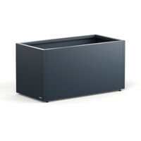 Jardinière en métal cube anthracite 100x50x50 cm – Acier revêtu par poudre – Résistante aux intempéries – Design moderne pour balcon et jardin – Herstera Garden