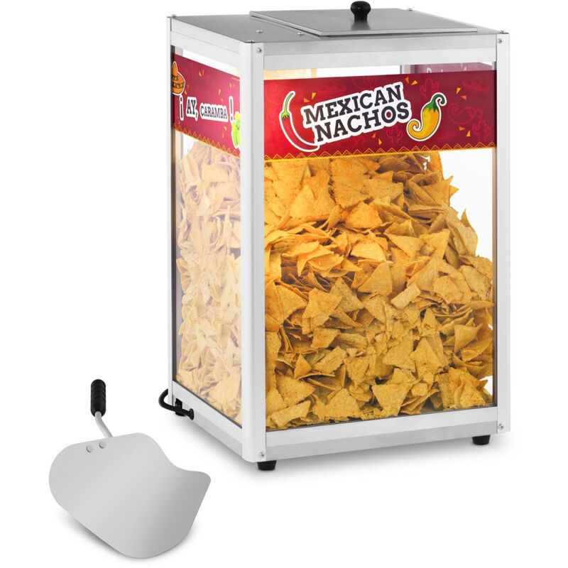 Vitrine Chauffante Nachos Royal Catering RCNW-1L | Éclairage LED RGB - 65°C - Acier Inox - Verde
