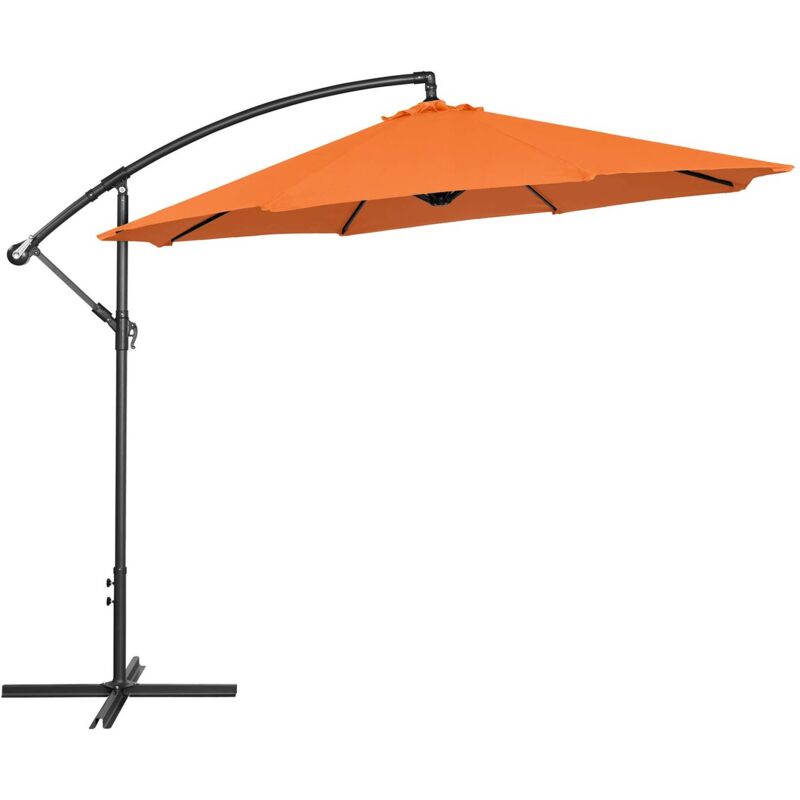 Orange, Rond, Rotatif, Acier, Polyester, Ø 250 cm, Filtre UV Uniprodo Parasol De Jardin Protection Solaire UNI_Umbrella_2SQ250OR 