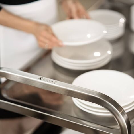 Chariot De Service Desserte Cuisine Table Roulante Inox 3 Plateaux Niveaux F