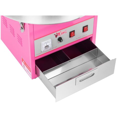 Machine À Barbe À Papa Professionnelle Cuve 52 Cm 1200 Watts Cuillère Acier Rose