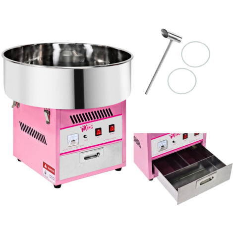 Machine À Barbe À Papa Professionnelle Cuve 52 Cm 1200 Watts Cuillère Acier Rose
