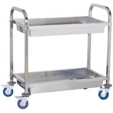 Chariot De Service Royal Catering 3 Plateaux - Capacité 150kg - Roulettes Pivotantes - Idéal Restaurant Ou Maison