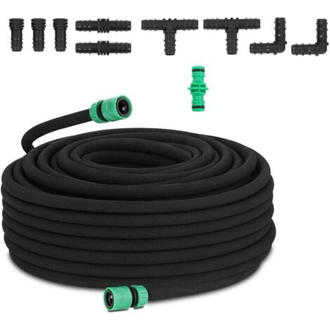 Tuyau Micro Poreux Arrosage Goutte À Goutte Irrigation Jardin Avec Raccords 50m