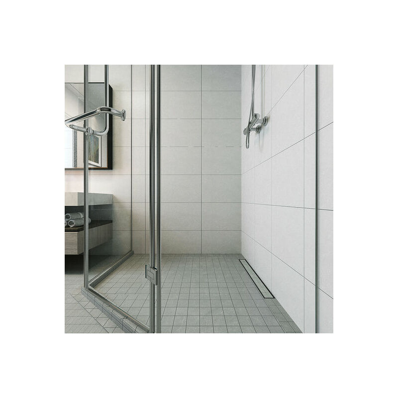 Desagüe de ducha de acero inoxidable 2 in 1 Canaleta de ducha para cuarto  de baño sumidero con sifón antiolores filtro de desagüe 70 cm