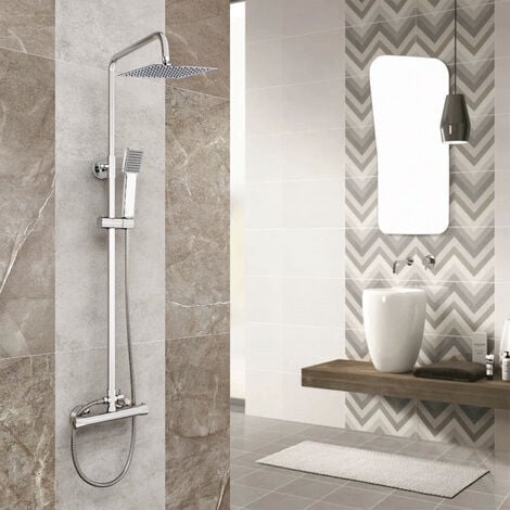 Columna de diseño moderno para ducha con una barra extensible de