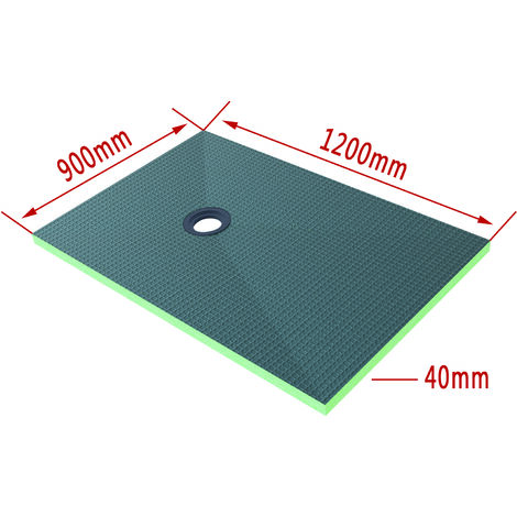 AICA Plato de ducha de XPS con accesorios de desagüe, Tablero de aislamiento impermeable, Panel de construccion, 1200x900x40mm
