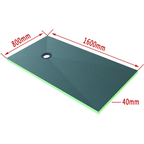 AICA Plato de ducha de XPS con accesorios de desagüe, Tablero de aislamiento impermeable, Panel de construccion, 1600x800x40mm