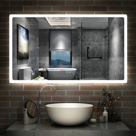 Espejo baño redondo con 3 color led con antivaho 70 x 70 cm